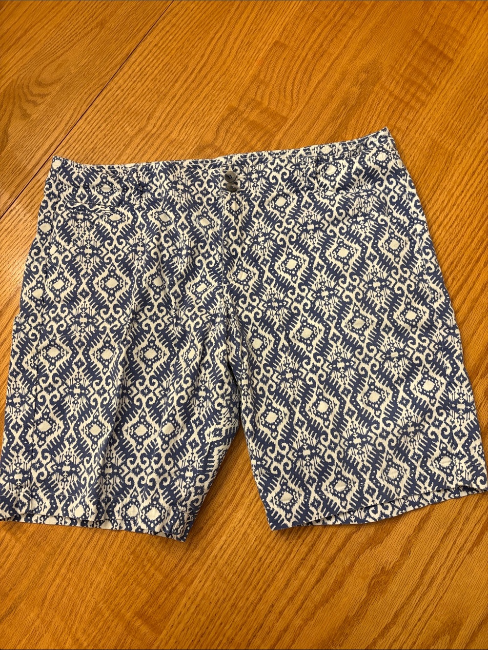 Lee Blue & White Printed Bermuda Shorts